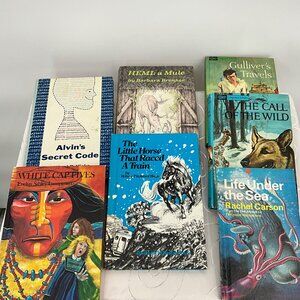 Vintage Children's Book Lot 7 Classic Hardcover Books Including Call Of The Wild
